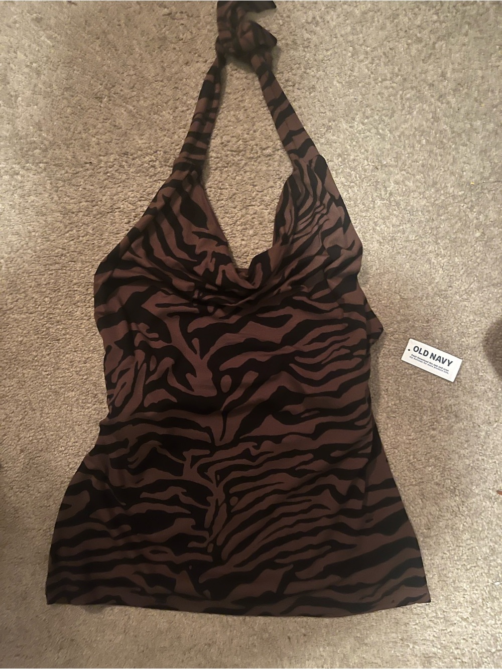 Zebra print halter top